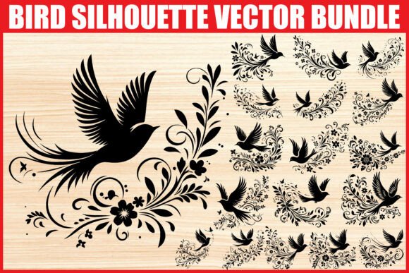 Download Floral Bird Silhouette SVG Bundle - Floral bird Collection