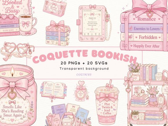 Download Coquette Bookish Cliparts, Romance Books - Premium Resources